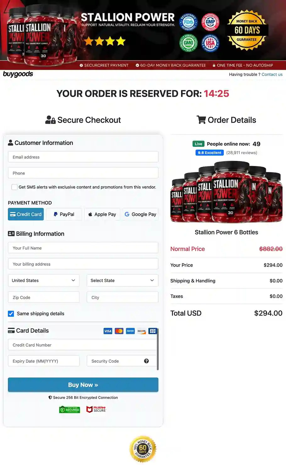 StallionPower Secure Payment via BuyGoods - All Major Cards Accepted